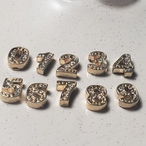 Origami Owl Gold Numbers 0 - 9 charms
